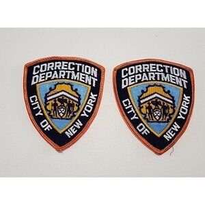 Correction Department City Of‎ New York Embroidered Iron-On Patches Set Of 2